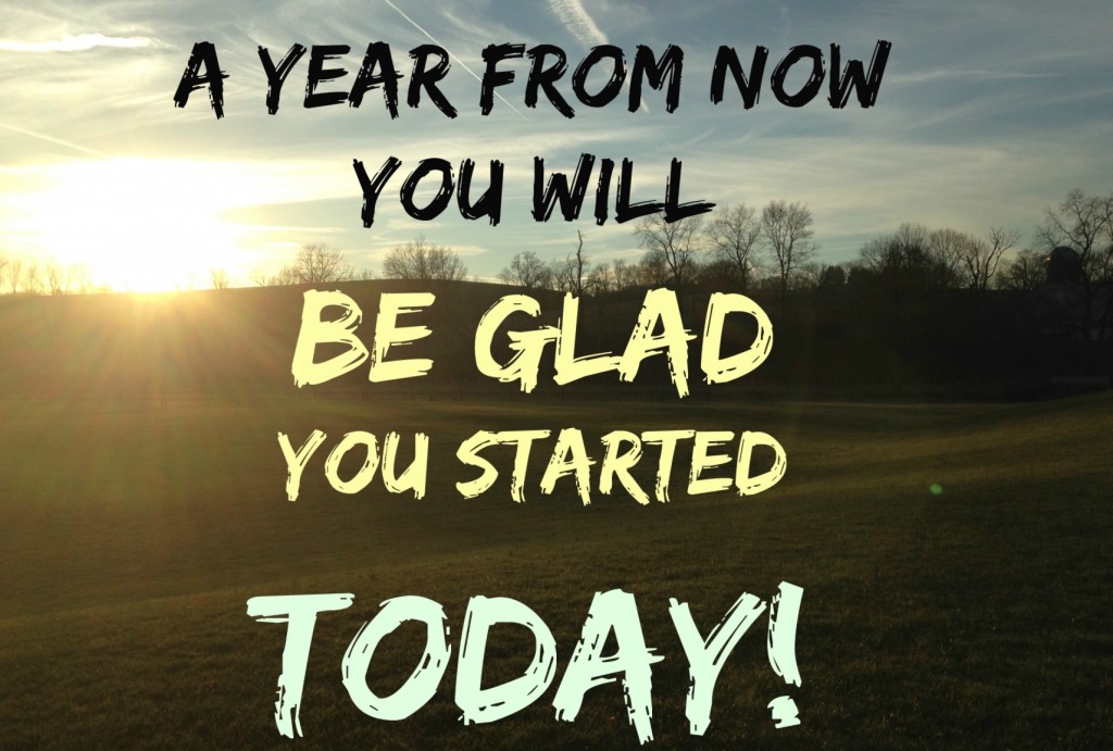 A Year From Now You Will Be Glad You Started Today